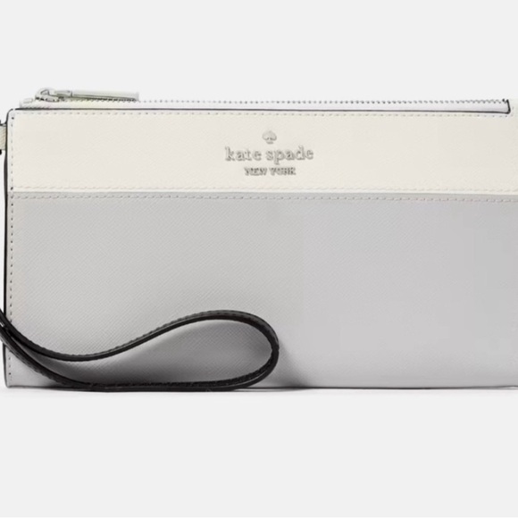 kate spade Handbags - Kate Spade Madison Double Zip Wristlet Saffiano Leather Platinum Grey Multi